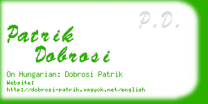 patrik dobrosi business card